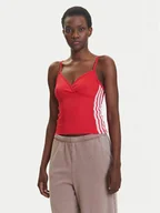Koszulki i topy damskie - adidas Top Seasonal Essentials 3-Stripes JM1910 Czerwony Slim Fit - miniaturka - grafika 1