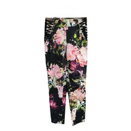 Spodnie damskie - MARCIANO Damskie Spodnie Wygodne Eleganckie Czarne w Kolorowe Kwiaty Rozmiar 38 - miniaturka - grafika 1