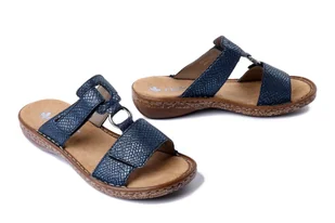 RIEKER 628P9-14 blue, klapki damskie - Rieker - Klapki i japonki damskie - miniaturka - grafika 1