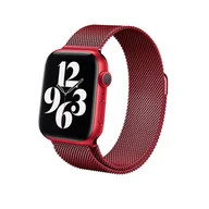 Akcesoria do smartwatchy - Crong Milano Steel – Pasek ze stali nierdzewnej do Apple Watch 38/40/41 mm (czerwony) - miniaturka - grafika 1