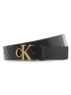 Calvin Klein Jeans - Męski pasek skórzany, czarny - Paski - miniaturka - grafika 1