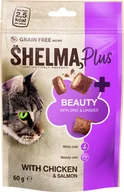 Przysmaki dla kotów - Dbające o lśniącą sierść i zdrową skórę bezzbożowe przekąski dla kota z kurczakiem i łososiem Shelma, 60 g - miniaturka - grafika 1