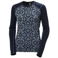 Koszulki sportowe damskie - Damska koszulka Helly Hansen W Lifa Merino Midw Gra Crew Rozmiar: M / Kolor: czarny/szary - miniaturka - grafika 1