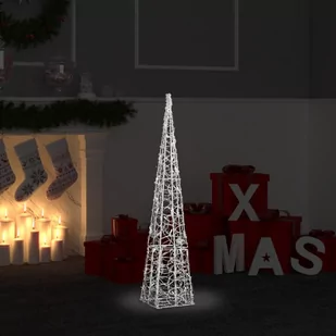 vidaXL vidaXL Stożek dekoracyjny, akrylowy, zimne białe LED, 90 cm - Oświetlenie świąteczne - miniaturka - grafika 1
