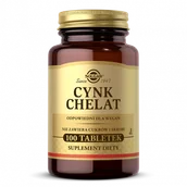 Witaminy i minerały - Solgar Cynk chelat 100 tabletek - miniaturka - grafika 1