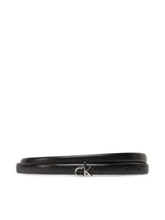 Calvin Klein Pasek Damski Ck Buckle Skinny Belt 1.5 K60K612932 Czarny - Paski - miniaturka - grafika 1
