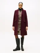 Płaszcze damskie - Tommy Hilfiger Wełniany płaszcz damski z zawartością kaszmiru Kobiety Wełna czerwony jednolity, 36 - miniaturka - grafika 1