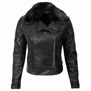 Kurtka damska ramoneska BOLSENA skóra ekologiczna z futerkiem czarna XL - Kurtki damskie Kurtka damska ramoneska BOLSENA skóra ekologiczna z futerkiem czarna XL - Kurtki damskie - miniaturka - grafika 1