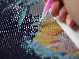 Haft Diamentowy, Obraz, Mozaika Diamentowa Diamond Painting, DOSTOJNY KOŃ 30x40cm - Rękodzieło - miniaturka - grafika 3