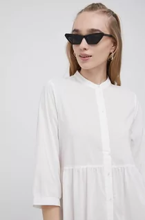 Sukienki - Vero Moda sukienka kolor biały mini rozkloszowana - grafika 1