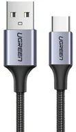Kable USB - Ugreen Kabel USB - USB-C, 0,5m, 3A, Quick Charge 3.0, szary - miniaturka - grafika 1