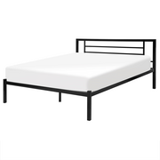 Łóżka - Beliani Metalowe czarne łóżko ze stelażem 160 x 200 cm CUSSET - miniaturka - grafika 1
