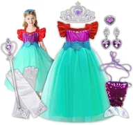 Stroje karnawałowe - Strój Syrenki Arielka Mała Syrenka Sukienka Kostium Na Bal Karnawał 116 122 Cm Zestaw - miniaturka - grafika 1