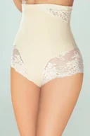 Majtki damskie - Majtki damskie wysokie z koronką Vella Eldar beżowe  S - miniaturka - grafika 1