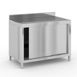 B2B Partner Stół ze stali nierdzewnej z przesuwnymi drzwiami, 1200x700x850 mm 434090 - Meble gastronomiczne - miniaturka - grafika 1
