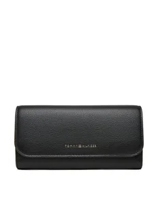 Tommy Hilfiger Duży Portfel Damski Th Flag Lrg Flap AW0AW17734 Czarny - Portfele - miniaturka - grafika 1