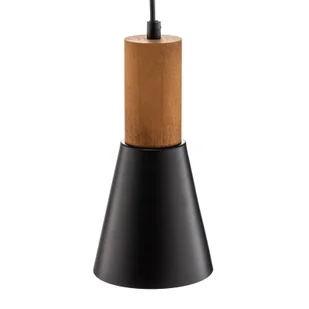 Luminex Edmon 1989 lampa wisząca zwis 5x60W E27 czarna/drewniana - Lampy sufitowe - miniaturka - grafika 6