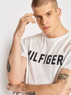 Koszulki męskie - Tommy Hilfiger T-Shirt UM0UM02011 Biały Regular Fit - grafika 1