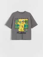 Koszulki dla chłopców - Reserved - T-shirt oversize Pokémon - ciemnoszary - miniaturka - grafika 1
