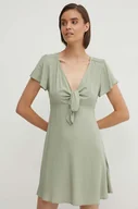 Sukienki - Pepe Jeans sukienka NANI kolor zielony mini rozkloszowana PL953568 - miniaturka - grafika 1