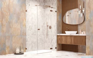 Radaway Essenza Pro Brushed Copper Kdj kabina 100x100 cm prawa szczotkowana miedź 10097100-93-01R/10098100-01-01 - Kabiny prysznicowe - miniaturka - grafika 3