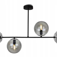 Lampy sufitowe - Lampa sufitowa wisząca Tuluza czarna loft 4xE27 klosz szklana kula grafitowy/srebrny Light Home LH - miniaturka - grafika 1