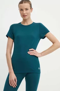 Koszulki sportowe damskie - Smartwool t-shirt funkcyjny kolor turkusowy 16916 - grafika 1