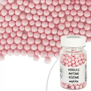 Posypka cukrowa PEREŁKI MIĘKKIE RÓŻOWE matowe Sweet Decor, 30 g - Dodatki do ciast w proszku - miniaturka - grafika 1