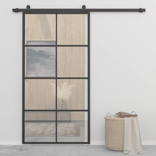 Lumarko Drzwi Przesuwne, Aluminium I Szkło Esg, 102,5X205 Cm, Czarne - Zabezpieczenia dla dzieci - miniaturka - grafika 1