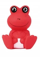Zabawki dla psów - Zabawka piszcząca dla psa ŻABKA z piszczałką żaba gumowa winylowa czerwona - miniaturka - grafika 1
