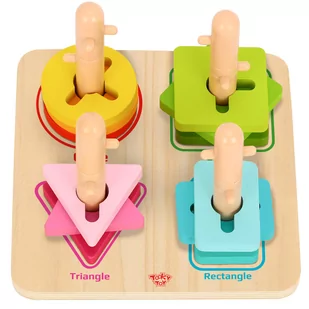 Tooky Toy TOOKY TOY Drewniany Sorter Kolory Kształty Edukacyjna Układanka Zręcznościowa TL905 - Układanki dla dzieci - miniaturka - grafika 1