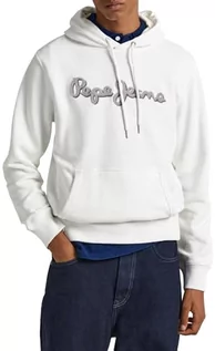 Bluzy męskie - Pepe Jeans Męska bluza z kapturem Ryan, Biały (nie biały), S - grafika 1