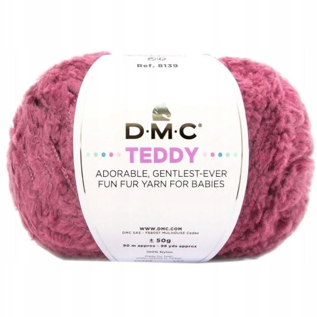 włóczka DMC TEDDY kol. 320 ciemny róż