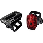 Lampki rowerowe - Infini Zestaw lamp Lava 260 Set czarny - miniaturka - grafika 1