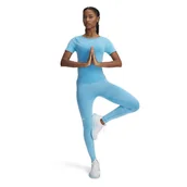 Legginsy - Damskie legginsy treningowe Under Armour Vanish Seamless Washed Leg - niebieskie - miniaturka - grafika 1