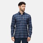 Koszule męskie - Regatta Męska Koszula Highton Shirt Granatowa w Kratę, Rozmiar: L - miniaturka - grafika 1