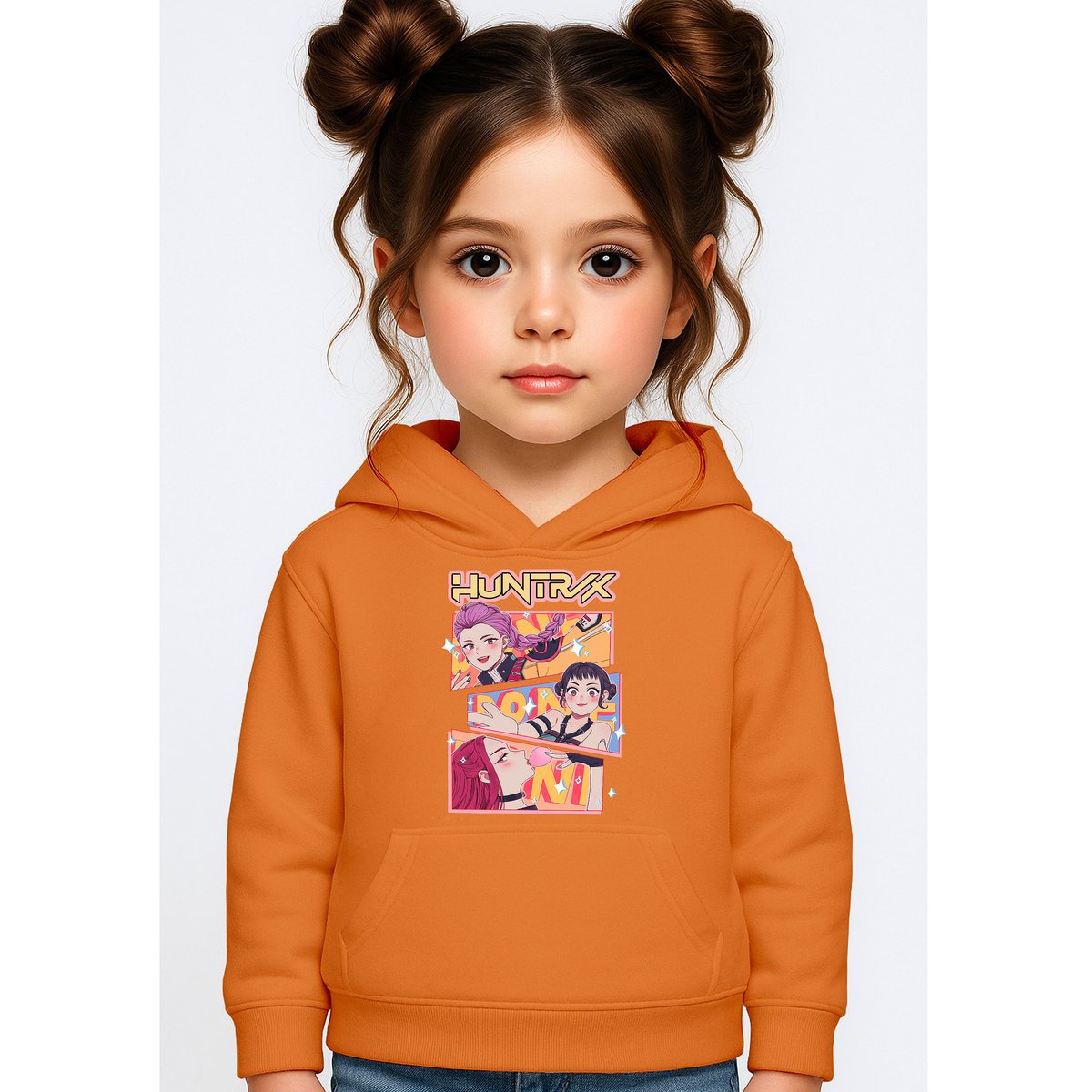 BLUZA DZIECIĘCA KPOP DEMON HUNTERS HUNTRIX 134-140 Z KAPTUREM BAWEŁNIANA
