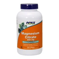 Witaminy i minerały - Now Foods NOW Magnesium Citrate 200mg 250tabs - miniaturka - grafika 1