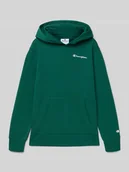 Swetry dla chłopców - Bluza z kapturem, wyhaftowanym logo i kieszenią kangurką - miniaturka - grafika 1