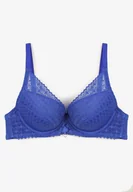 Biustonosze - Niebieski Biustonosz Typu Push-Up o Gładkim Wykończeniu Nansiala - Born2be - miniaturka - grafika 1