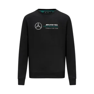 Bluza męska Crew Logo Black Mercedes AMG F1 2023 - Odzież do sportów motorowych - miniaturka - grafika 1