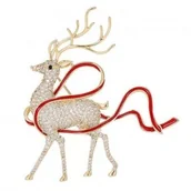 Broszki - ECARLA broszka kryształowa z cyrkoniami Jelonek BZ183 - miniaturka - grafika 1