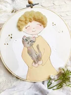 Pamiątka Chrztu Świętego - Anioł Stróż z kotem, obrazek na pamiątkę Chrztu narodzin dla dziecka - miniaturka - grafika 1