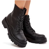 Botki damskie - Ocieplane Botki Workery Damskie Big Star OO274140 Czarne-40 - miniaturka - grafika 1