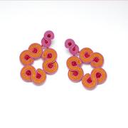Kolczyki - maanuela Pomarańczowo różowe kolczyki sutasz - miniaturka - grafika 1