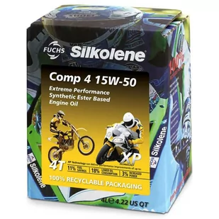 FUCHS Silkolene Comp 4 15w50 4L - olej motocyklowy półsyntetyczny - Oleje silnikowe - miniaturka - grafika 1