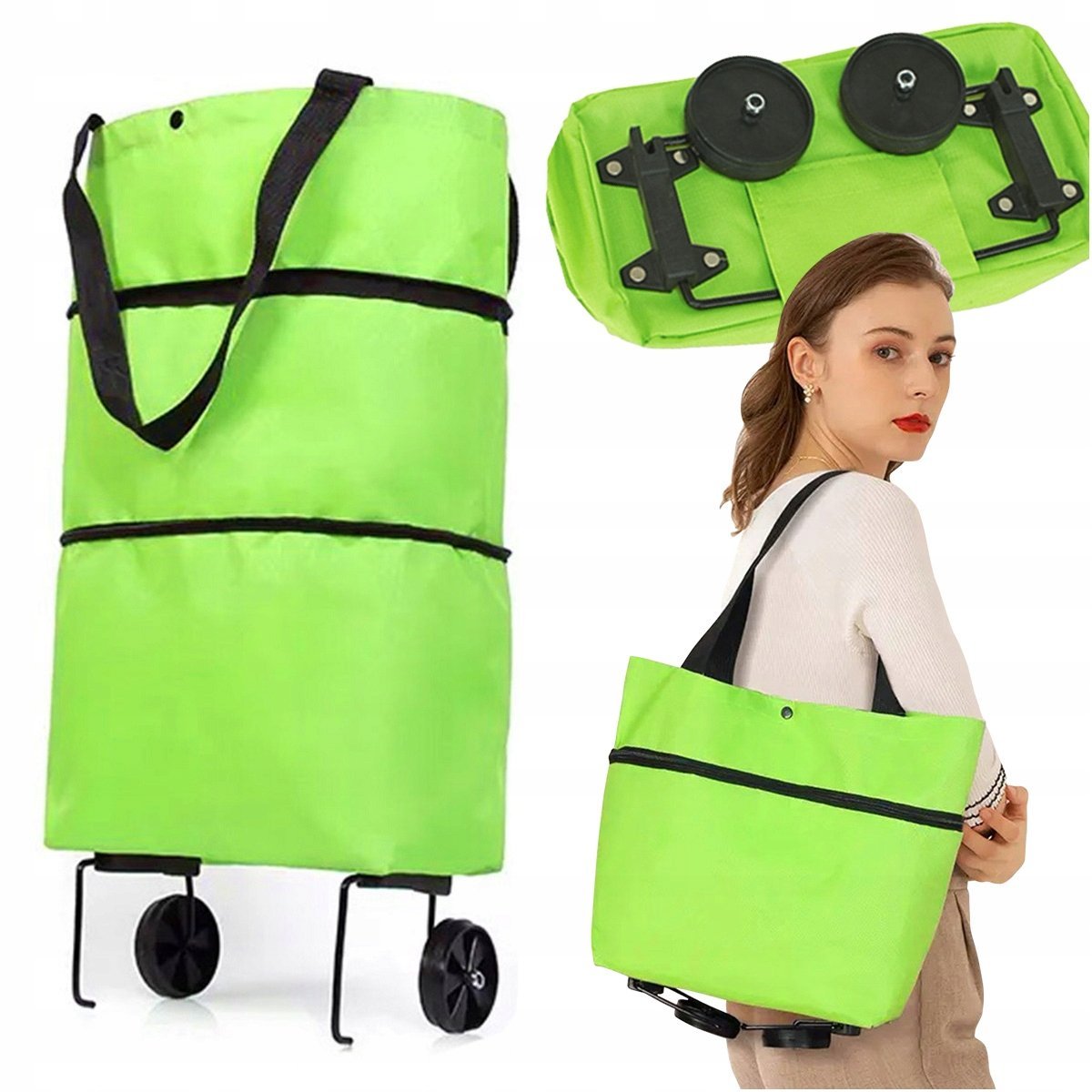 Torba Na Zakupy Na Kółkach Wózek Schodowy Lekki Wytrzymały Składany