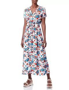 Love Moschino Damskie krótkie rękawy, długa sukienka chemiczna, biała, czerwona, żółta, czarna, 40 - Sukienki - miniaturka - grafika 1