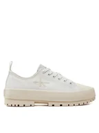 Trampki damskie - Calvin Klein Jeans Trampki Lugged Hybrid Laceup Ml Mtr YW0YW01505 Biały - miniaturka - grafika 1