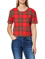 Koszulki i topy damskie - Urban Classics Damska koszulka damska top tartan wzór karo Tee, Czerwony (Red/Blk 00200), XS Duże rozmiary - miniaturka - grafika 1